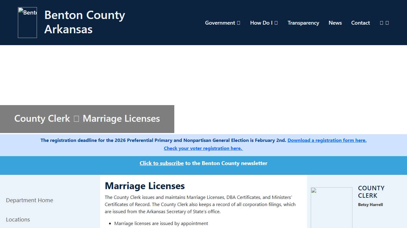 Marriage Licenses - County Clerk