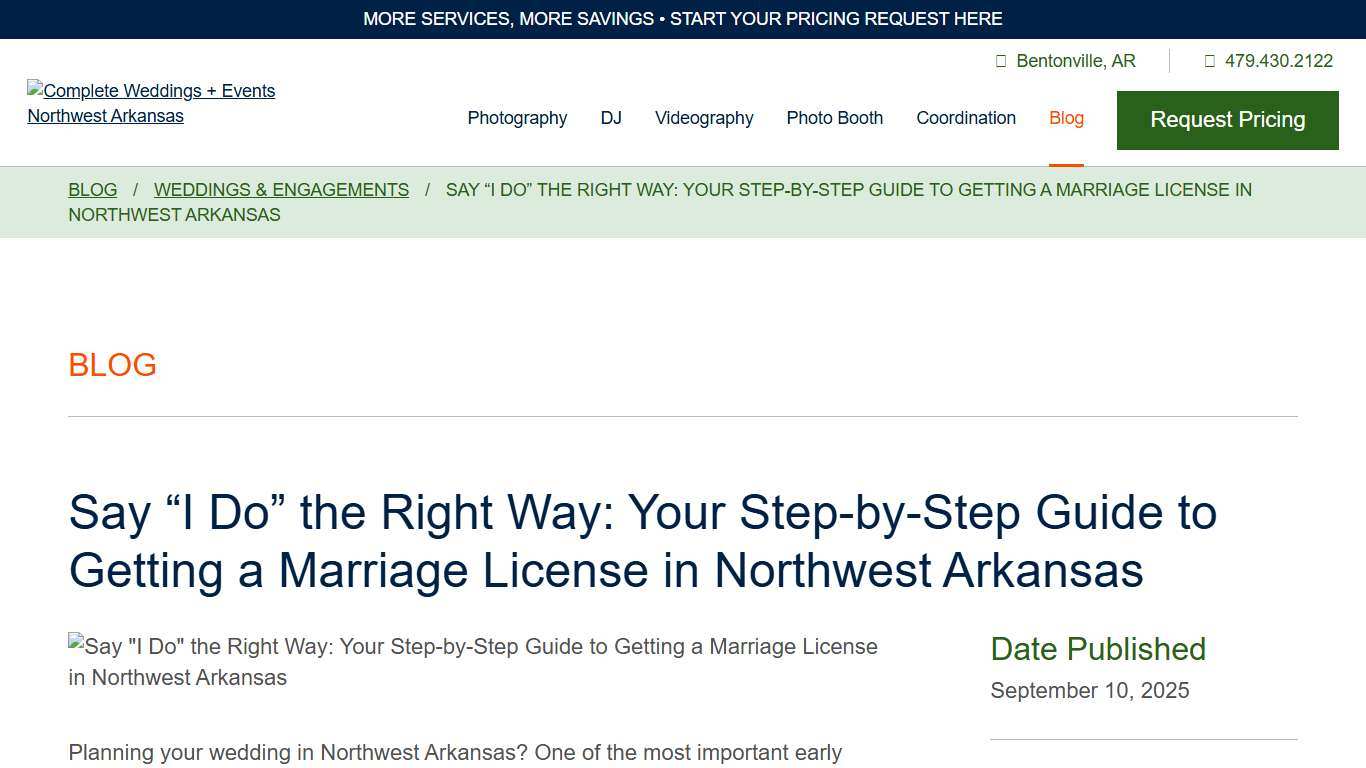 Guide to Getting a Marriage License in Northwest Arkansas