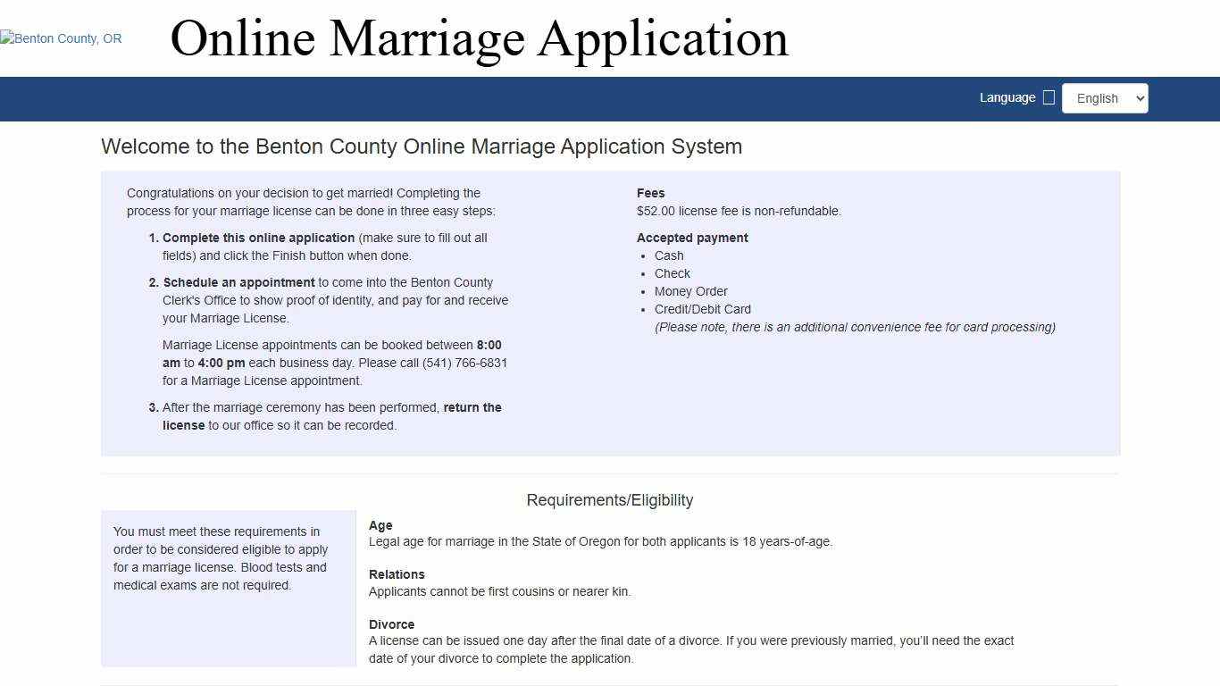 Online Marriage Application